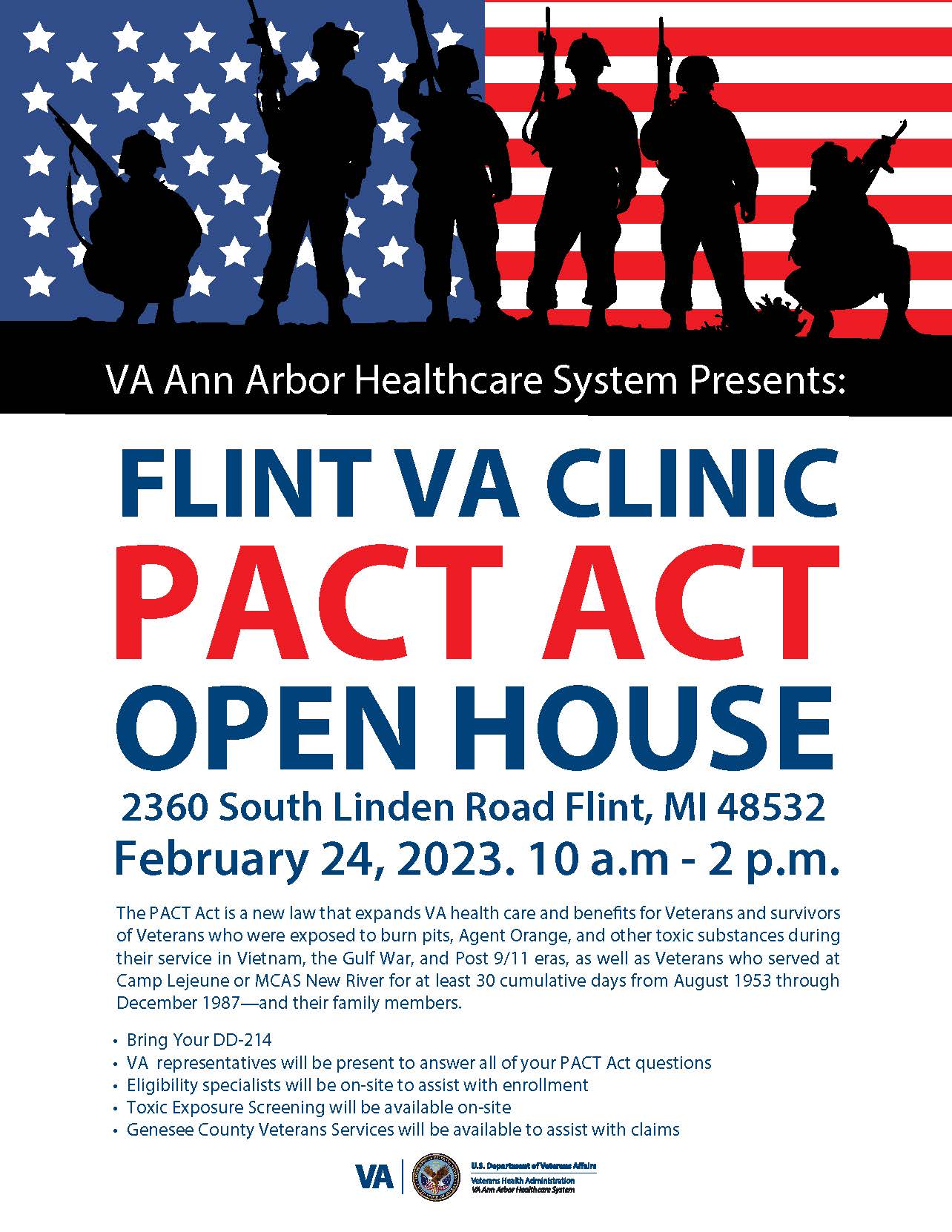 Flint VA Clinic To Hold PACT Act Open House For Local Veterans VA Ann